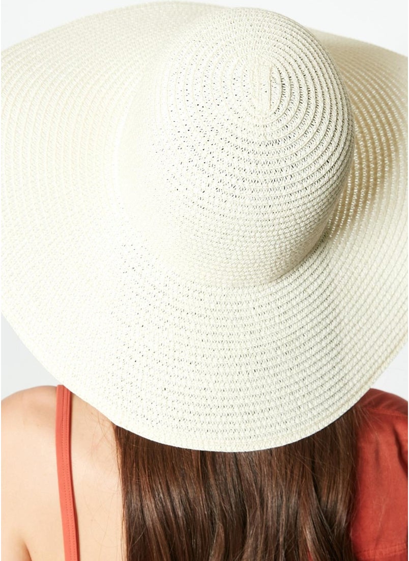 Short Brim Straw Beach Hat Y8201 Cream