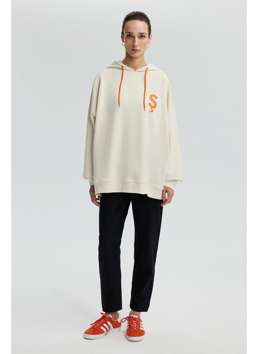 Letter Printed Oversized Sweatshirt