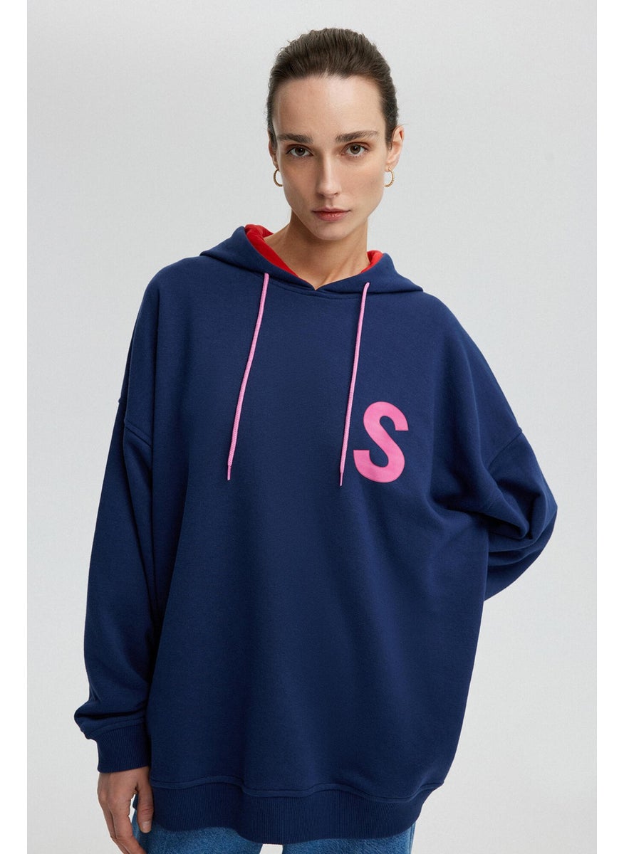 Letter Printed Oversized Sweatshirt