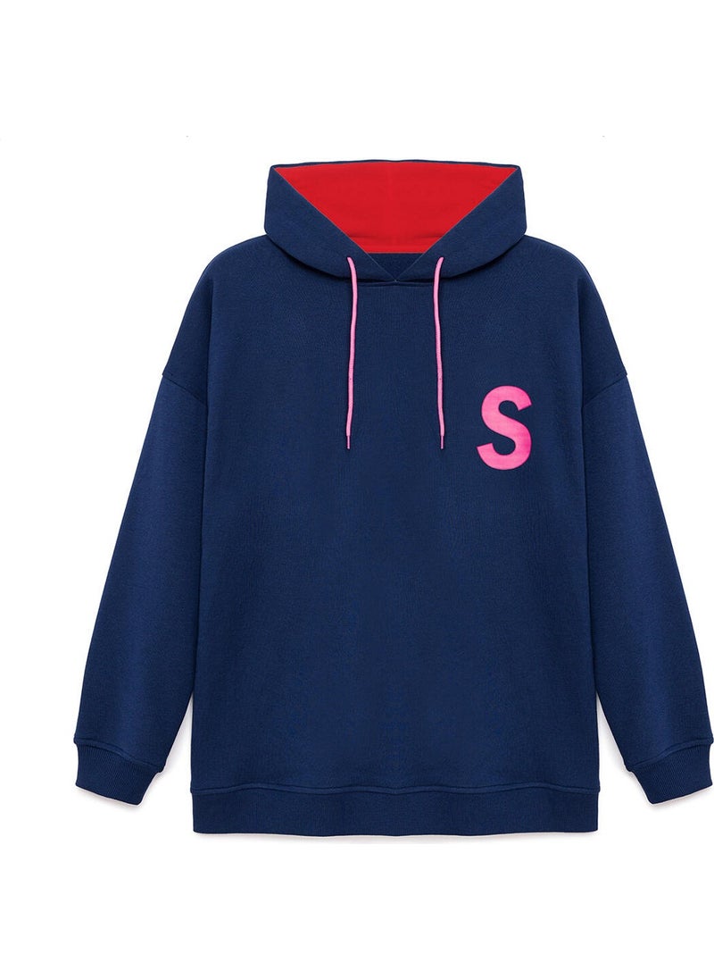 Letter Printed Oversized Sweatshirt