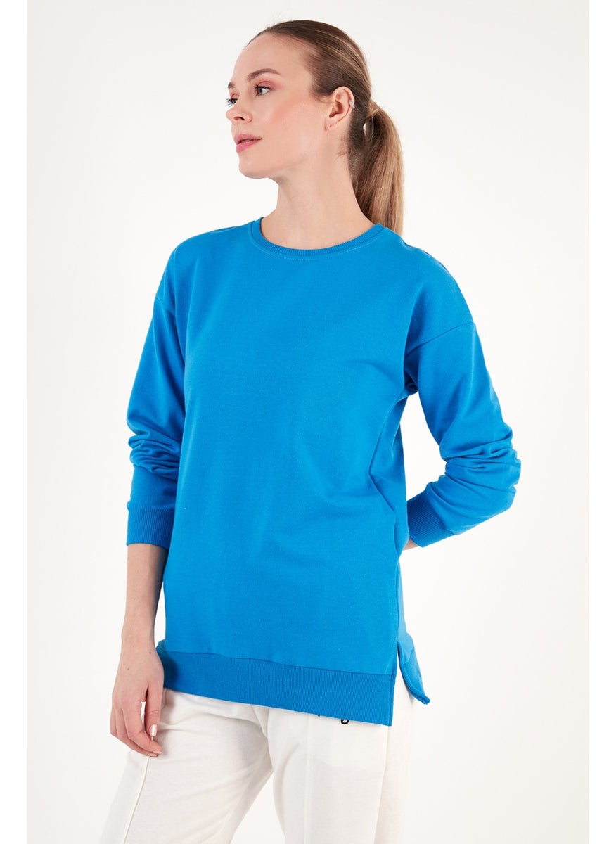 Cotton Regular Fit Crew Neck Basic Sweat Women's Sweat 5863569