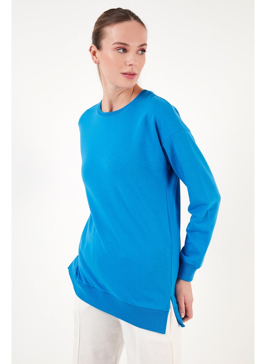 Cotton Regular Fit Crew Neck Basic Sweat Women's Sweat 5863569