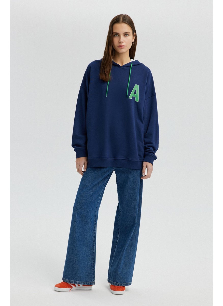 Letter Printed Oversized Sweatshirt