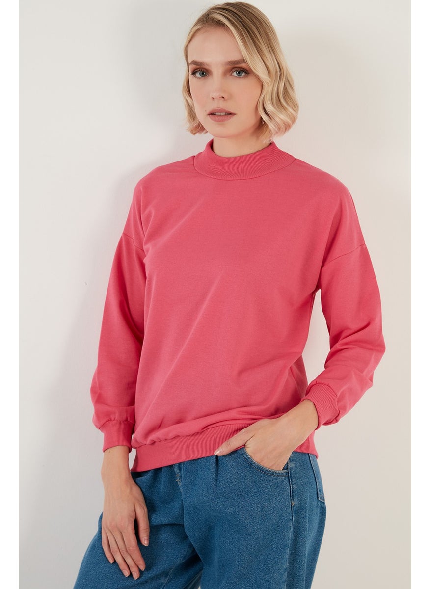 High Collar Basic Knitted Sweat Women's Sweat 5863323