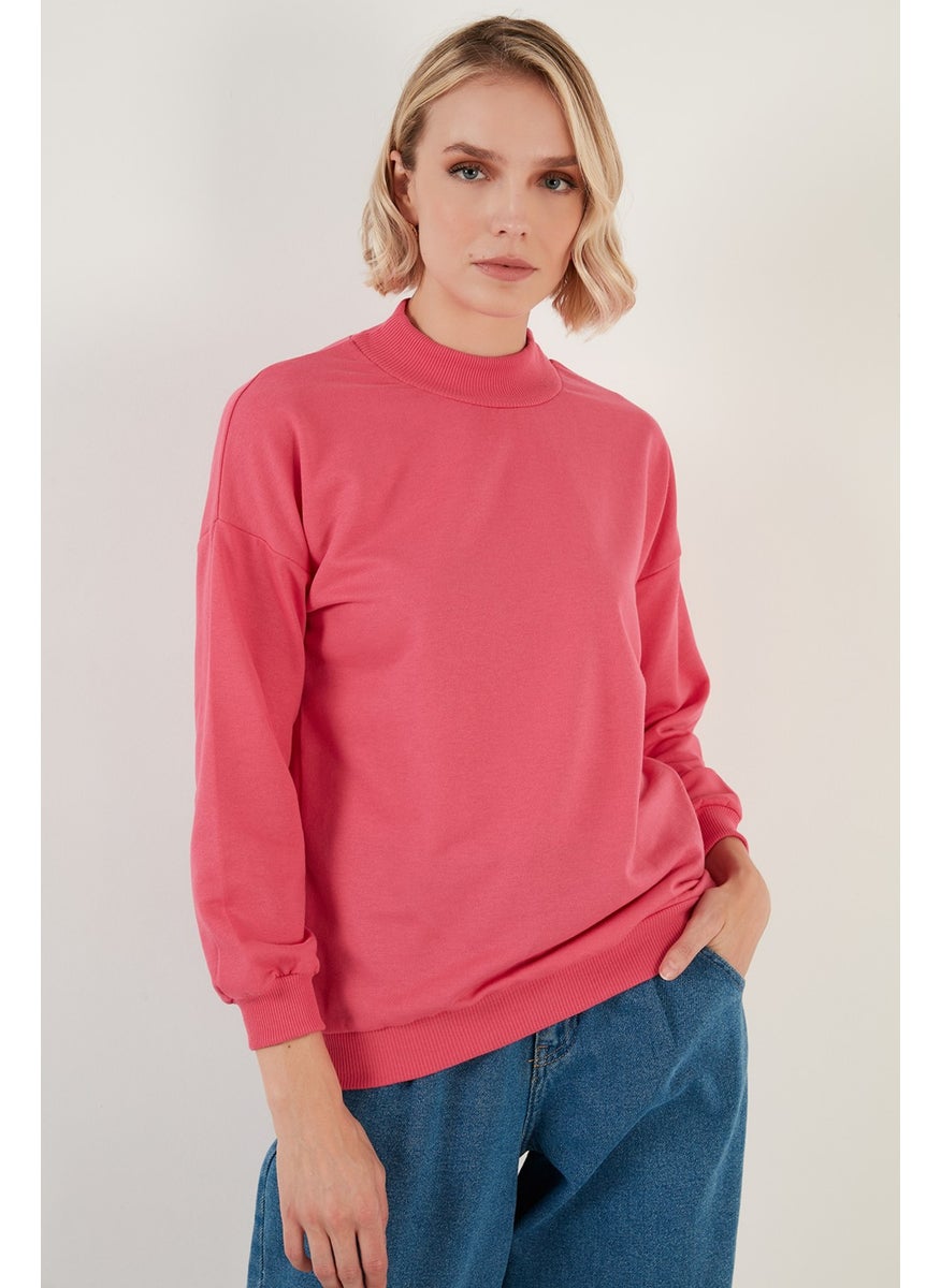 High Collar Basic Knitted Sweat Women's Sweat 5863323