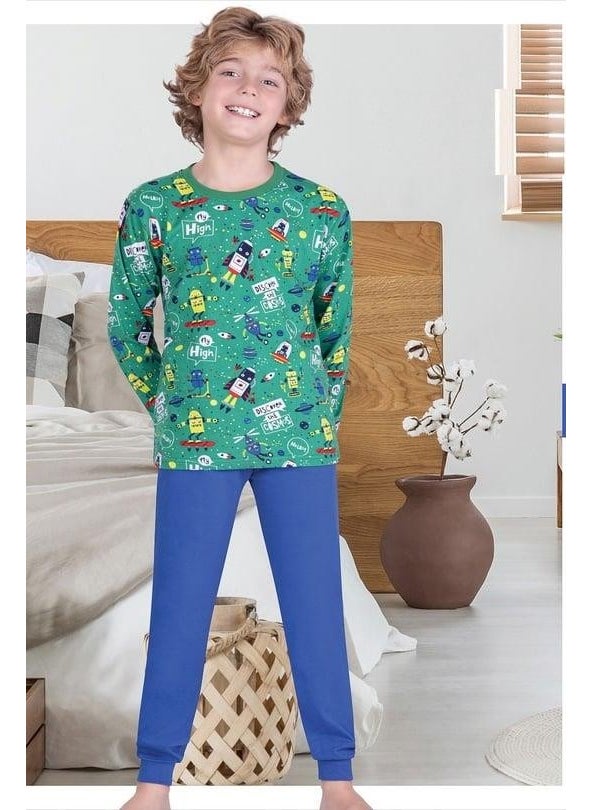 Patterned Boy's Pajama Set