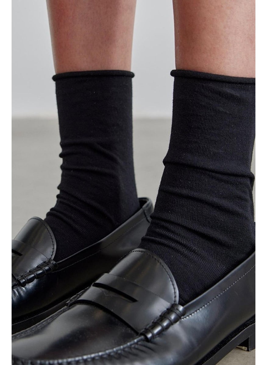 Saud Collection Black Bamboo Socket Socks