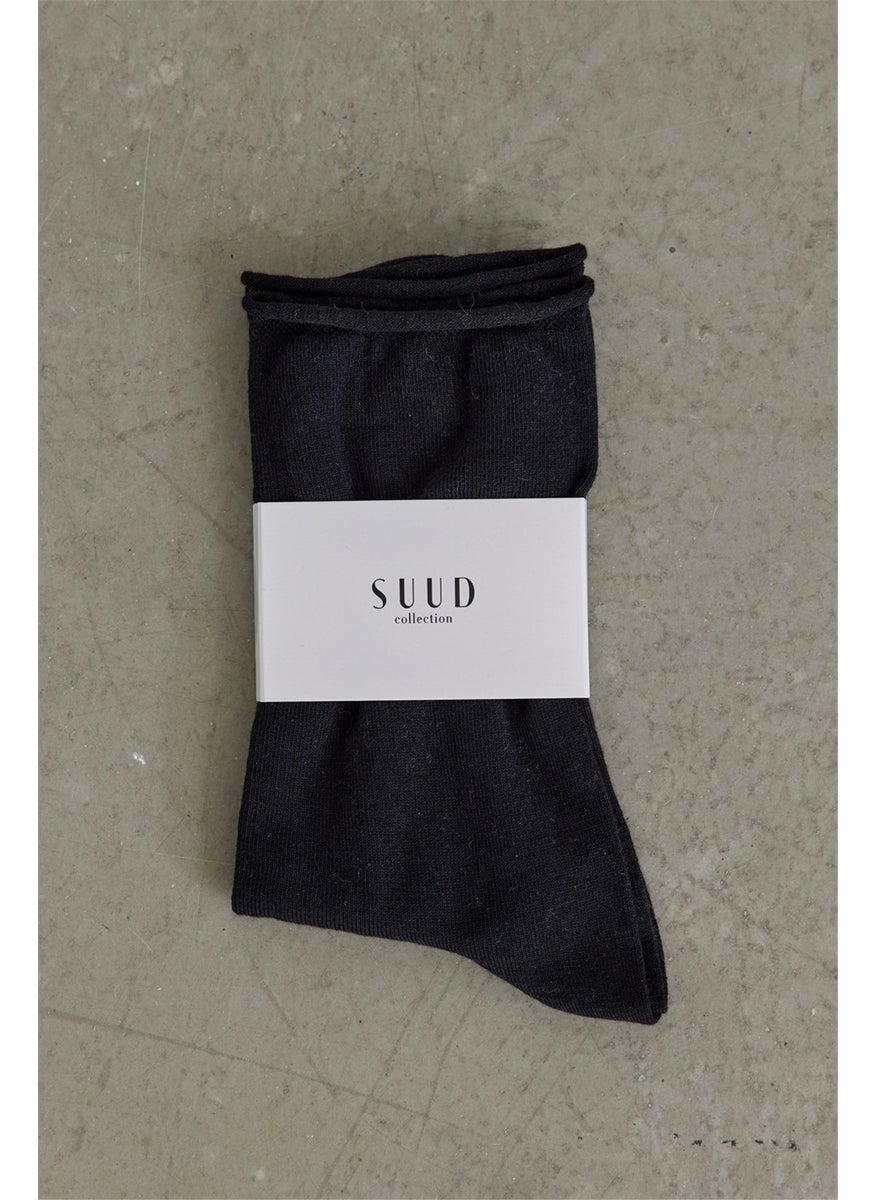 Saud Collection Black Bamboo Socket Socks