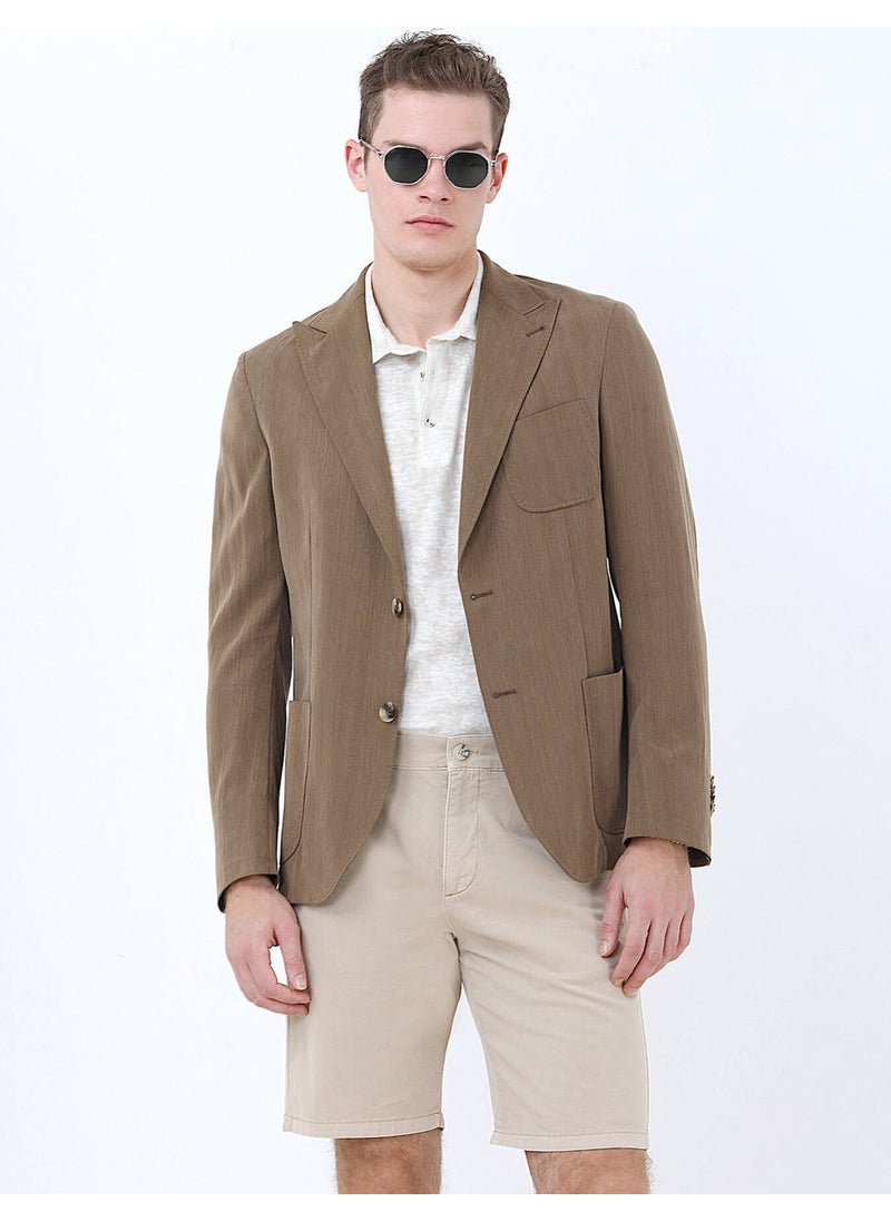 Mink Plain Modern Fit Jacket