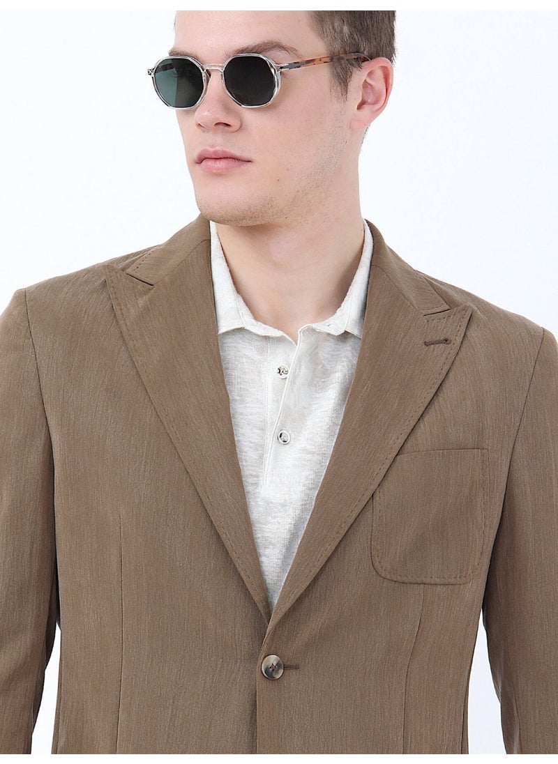 Mink Plain Modern Fit Jacket