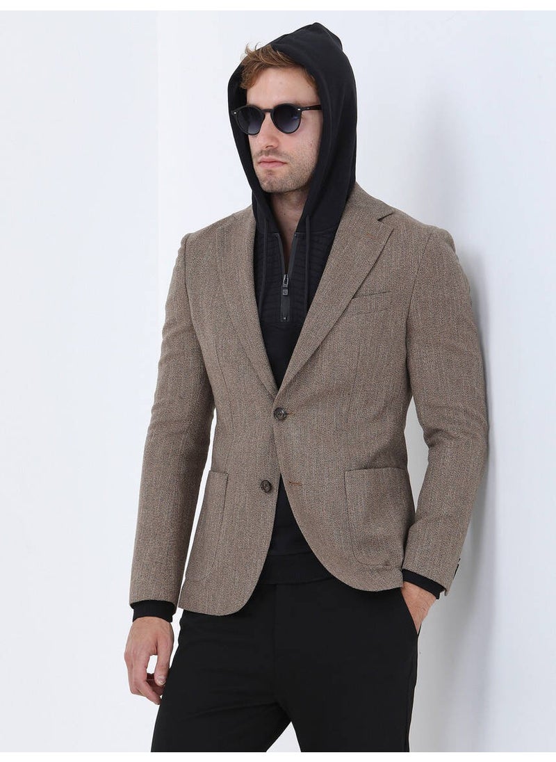 Camel Hair Micro Modern Fit Wool Blend Jacket