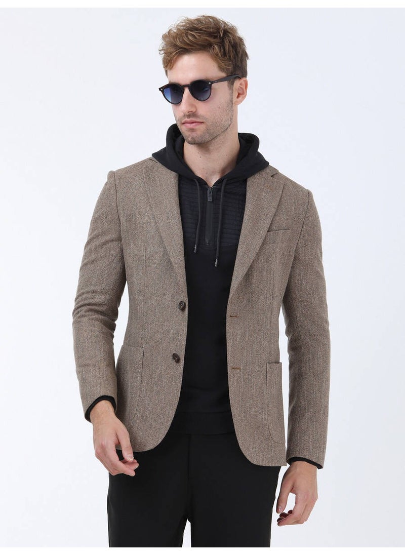 Camel Hair Micro Modern Fit Wool Blend Jacket