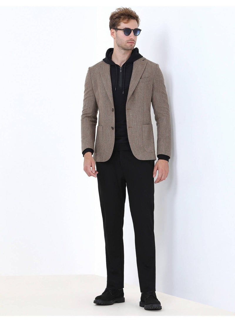 Camel Hair Micro Modern Fit Wool Blend Jacket