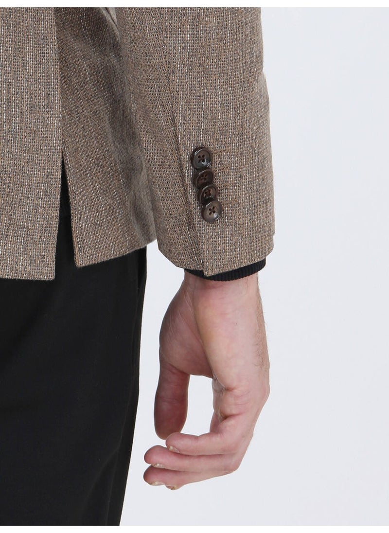 Camel Hair Micro Modern Fit Wool Blend Jacket