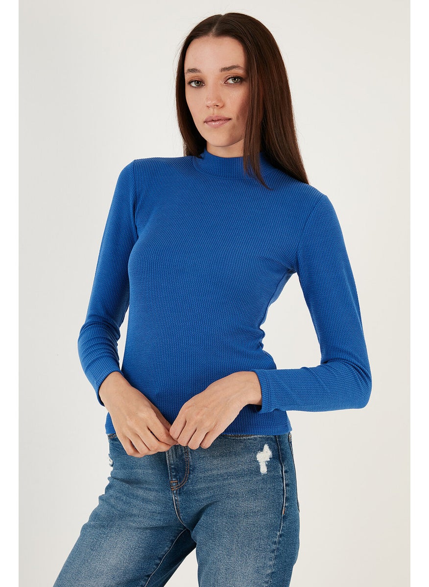 Ribbed Flexible Slim Fit Half Turtleneck Sweater Women's Sweater 5865344