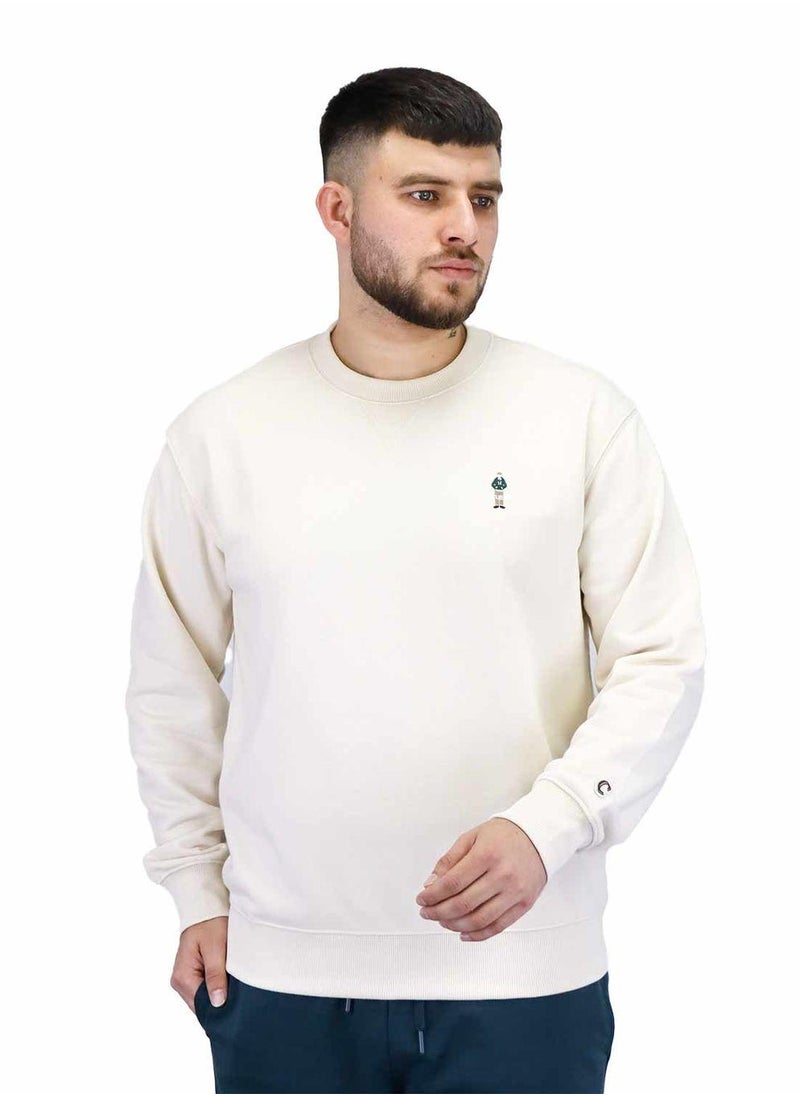 Men's  Classic French Terry Crew Neck Long Sleeve Relaxed Fit Print Sweatshirt