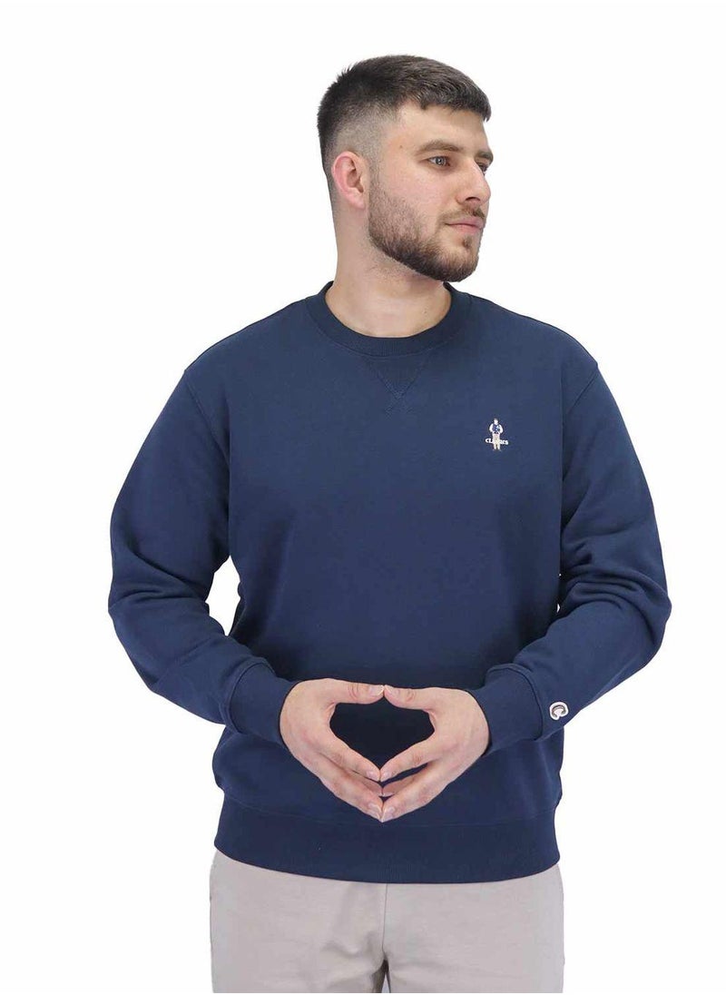 Men's  Classic French Terry Crew Neck Long Sleeve Relaxed Fit Print Sweatshirt