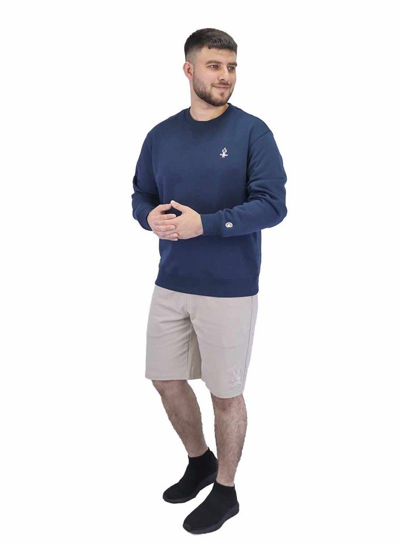 Men's  Classic French Terry Crew Neck Long Sleeve Relaxed Fit Print Sweatshirt