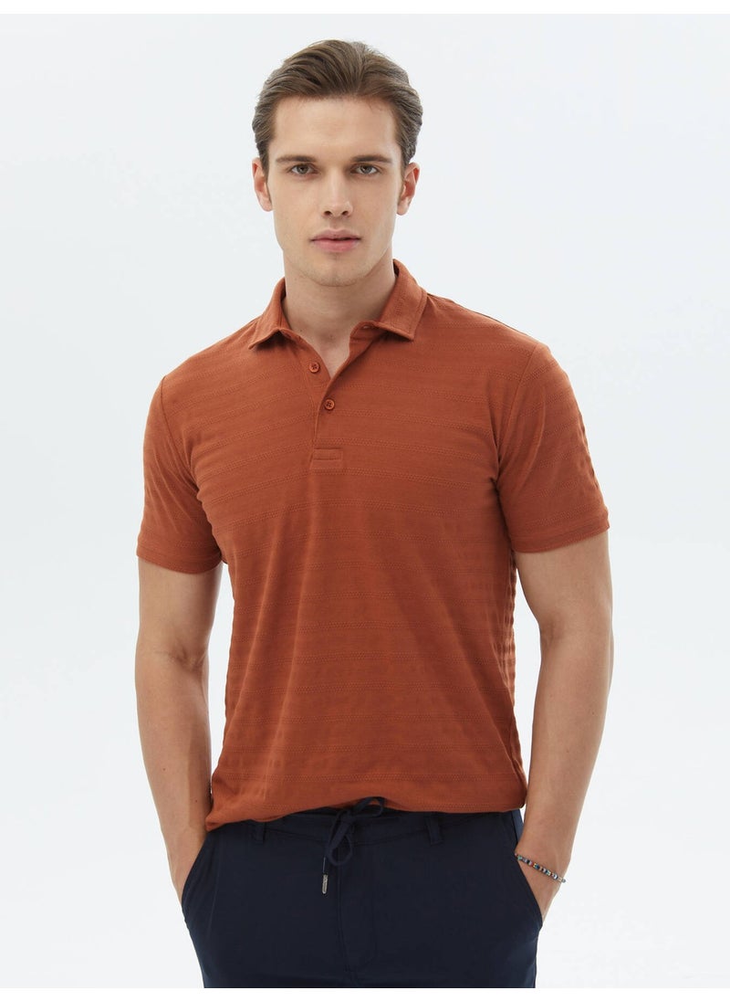 Tile Jacquard Polo Collar 100% Cotton T-Shirt