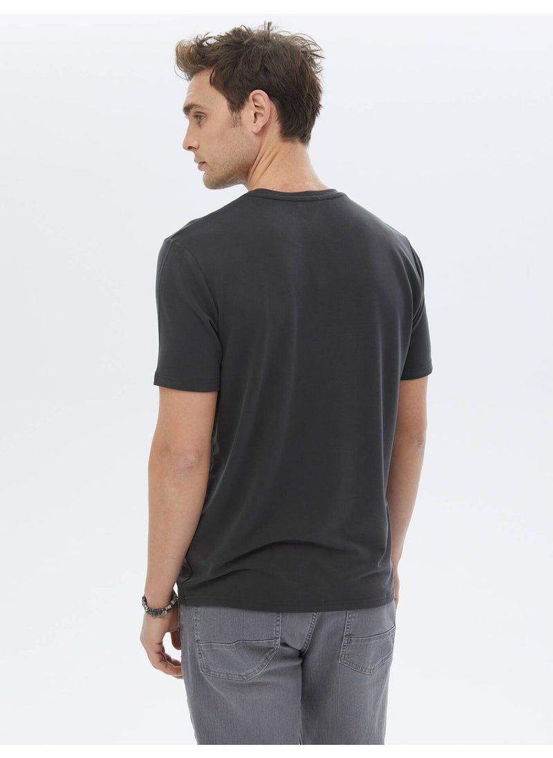 Anthracite Printed Crew Neck T-Shirt