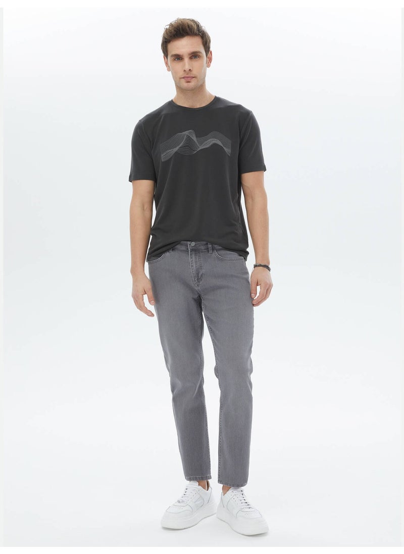 Anthracite Printed Crew Neck T-Shirt