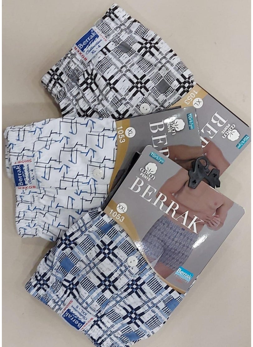 1053 Men's Patterned Boxer Shorts 6 Pieces