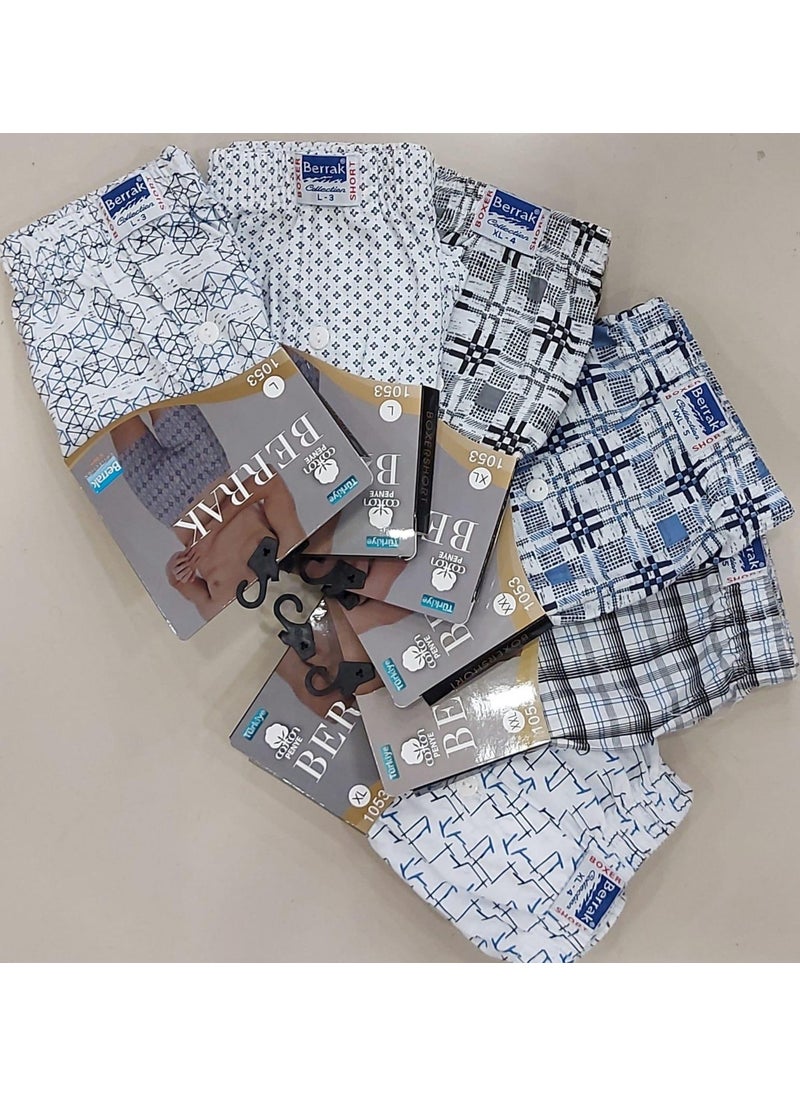 1053 Men's Patterned Boxer Shorts 6 Pieces