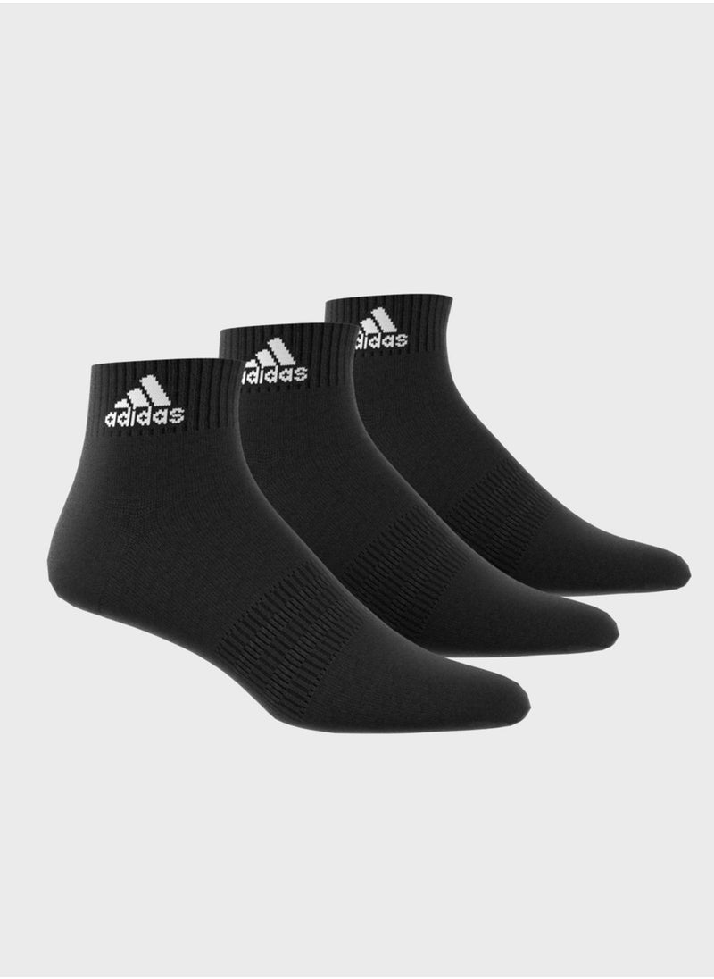 Cushioned Sportswear Ankle Socks 3 Pairs