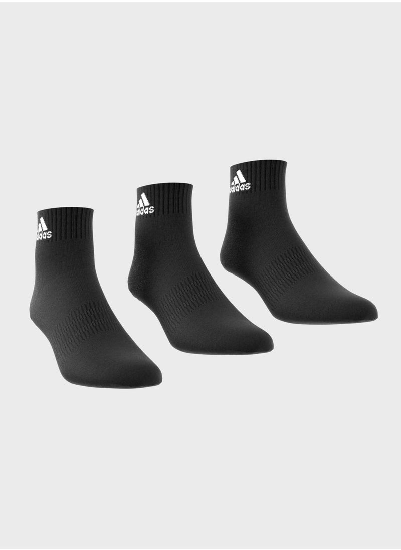 Cushioned Sportswear Ankle Socks 3 Pairs