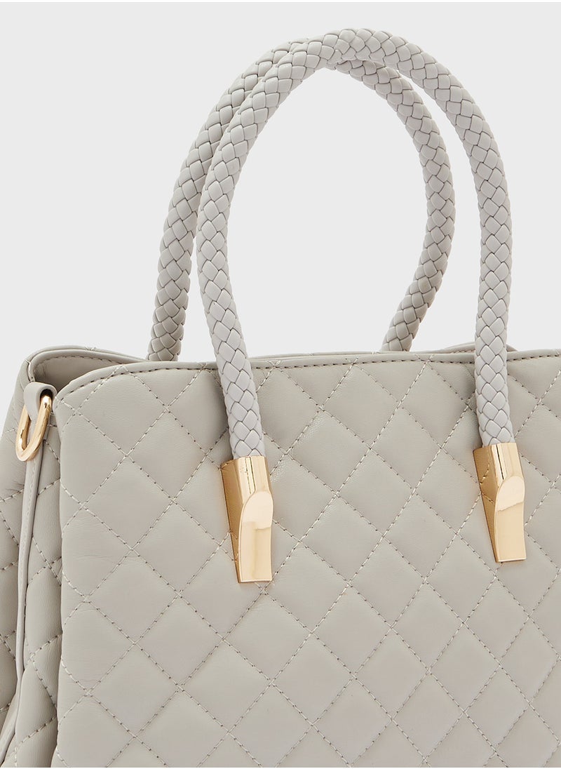 Quilted Satchel Bag