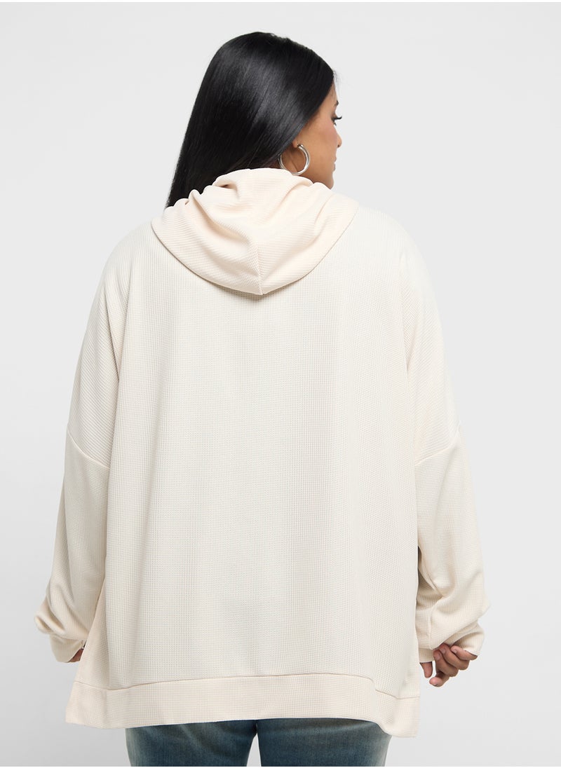 Oversized Hoodie With Seam Detail