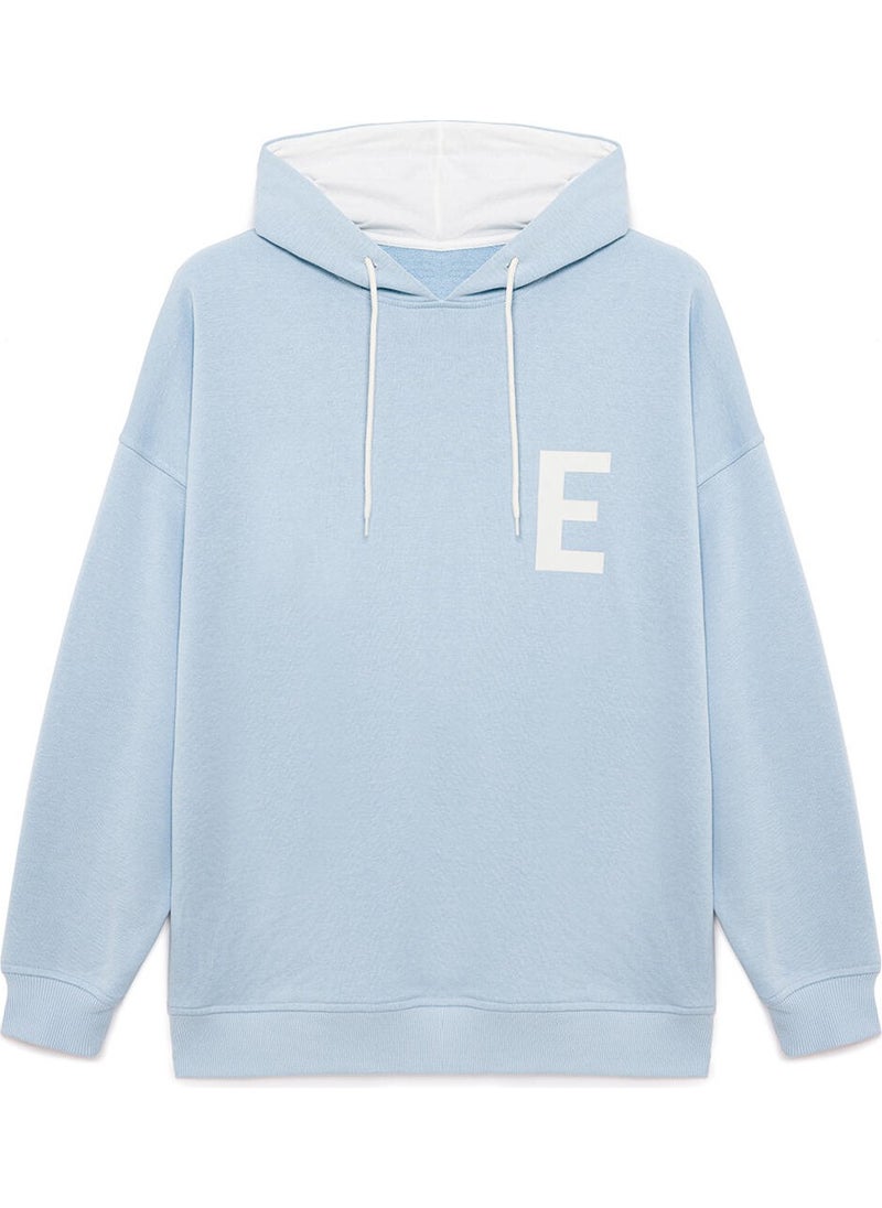 Letter Printed Oversized Sweatshirt