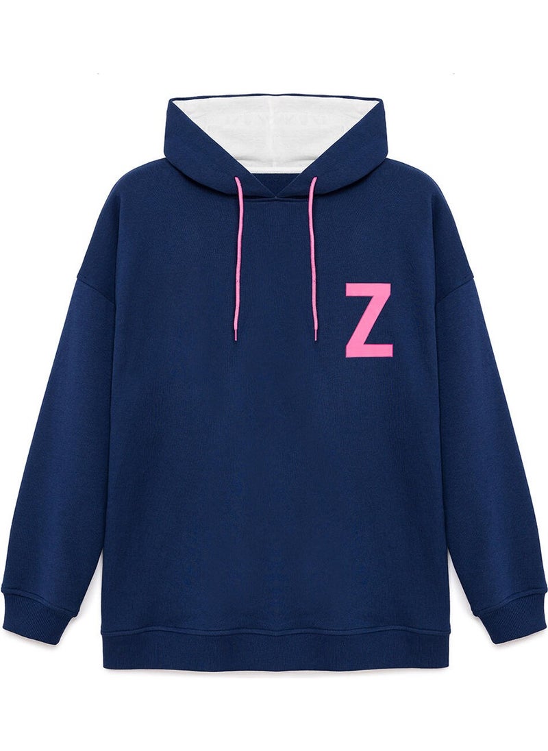 Letter Printed Oversized Sweatshirt