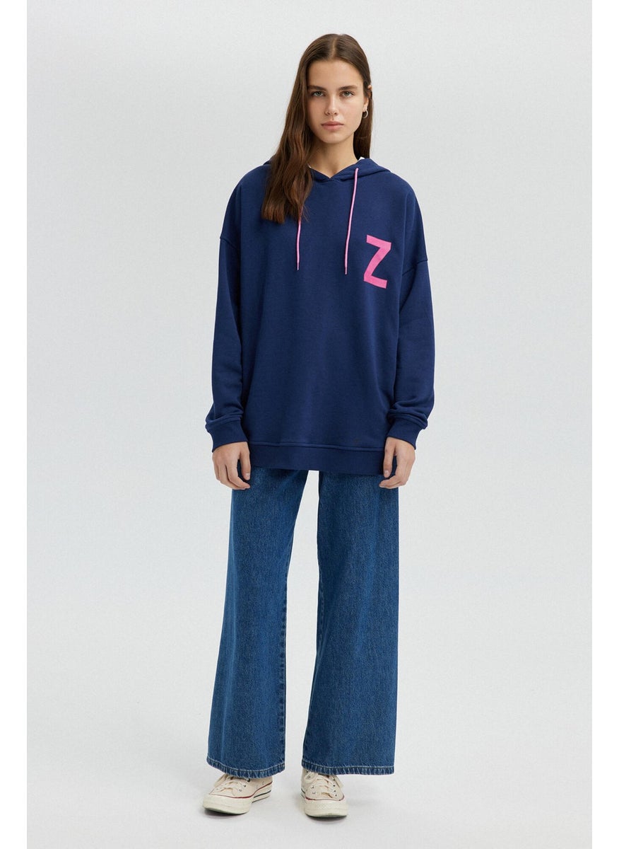 Letter Printed Oversized Sweatshirt