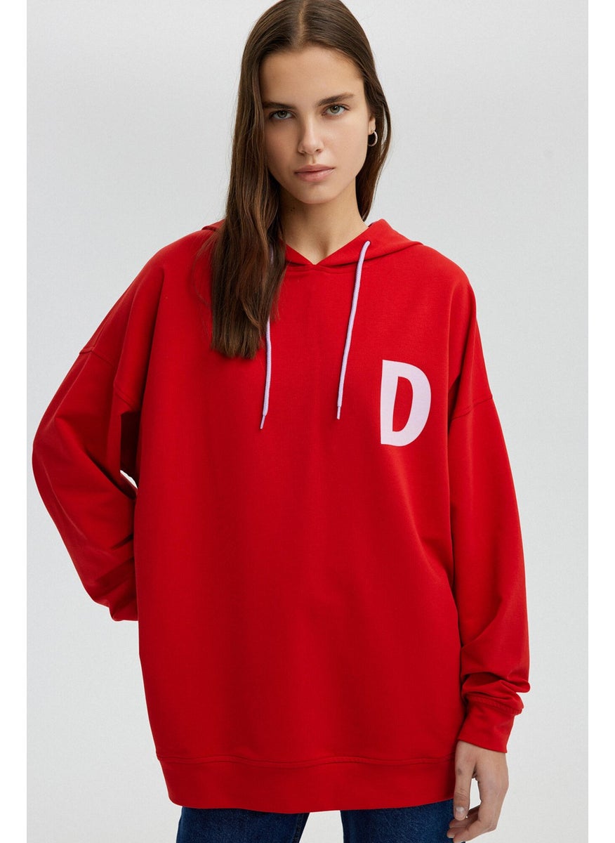 Letter Printed Oversized Sweatshirt