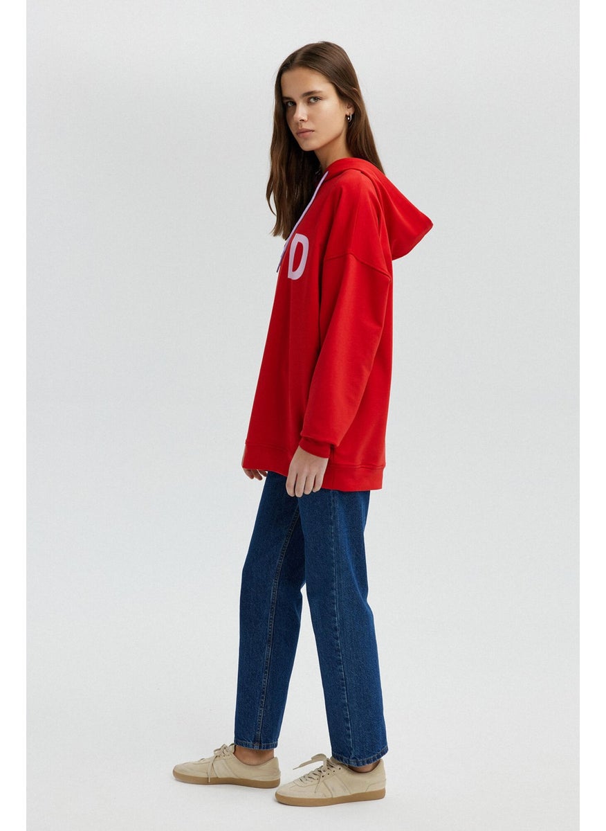 Letter Printed Oversized Sweatshirt