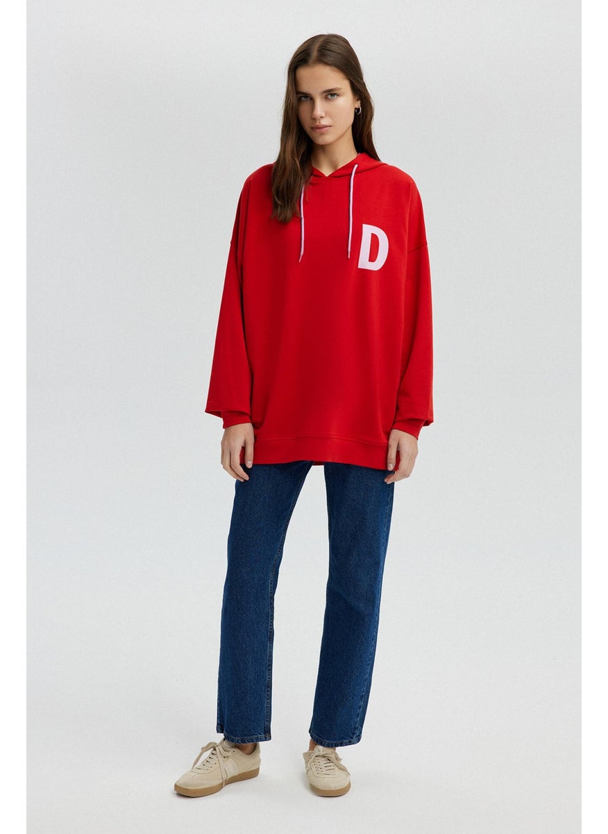 Letter Printed Oversized Sweatshirt