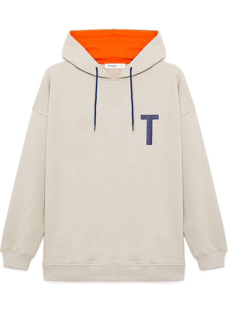 Letter Printed Oversized Sweatshirt