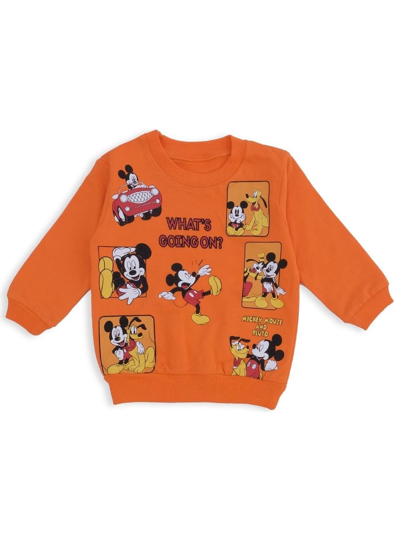 Boy's Mickey Mouse Square Printed 2-Piece Bottom-Top Tracksuit