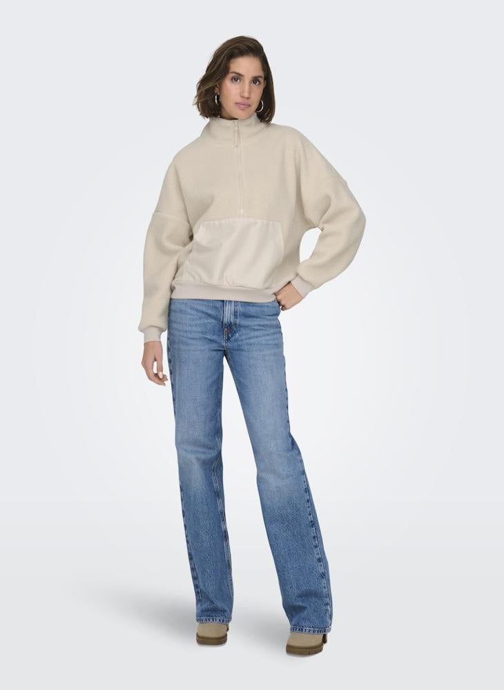 Half Zip Teddy Sweater