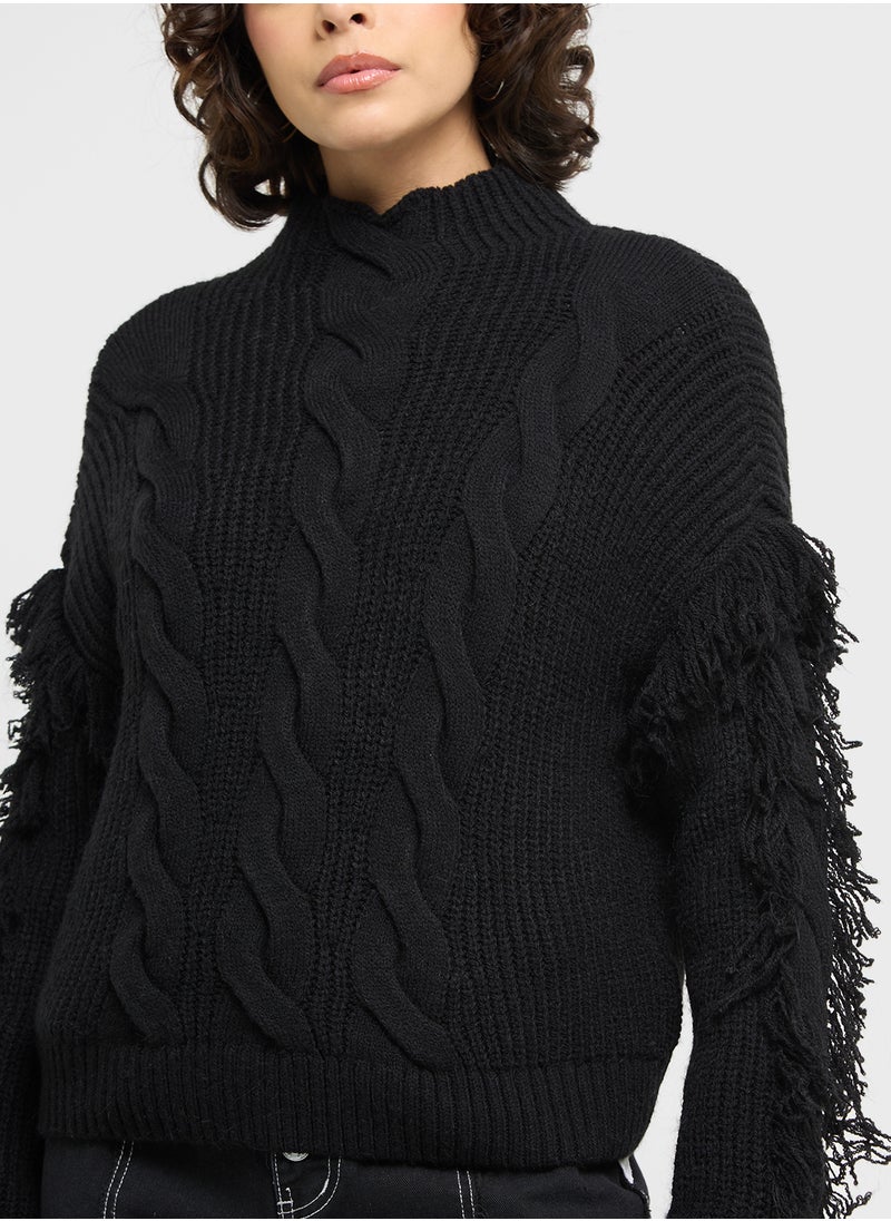 High Neck Knitted Sweater