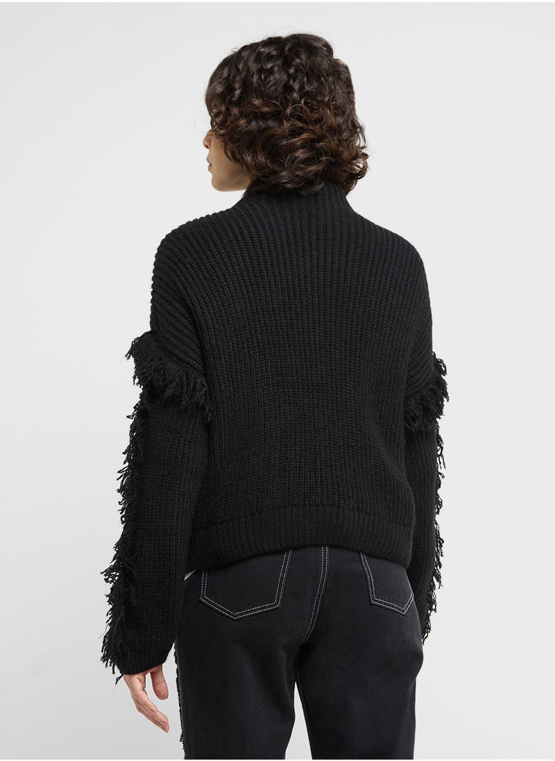 High Neck Knitted Sweater