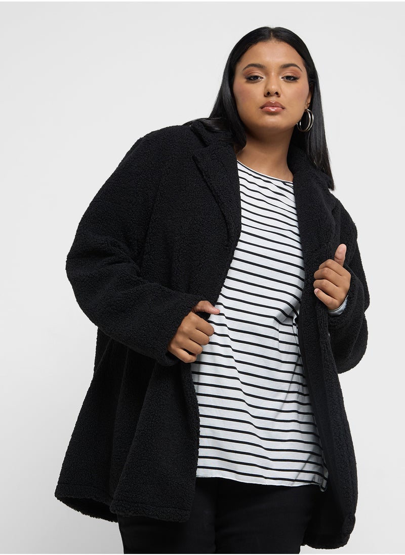 Longline Lapel Collar Coat