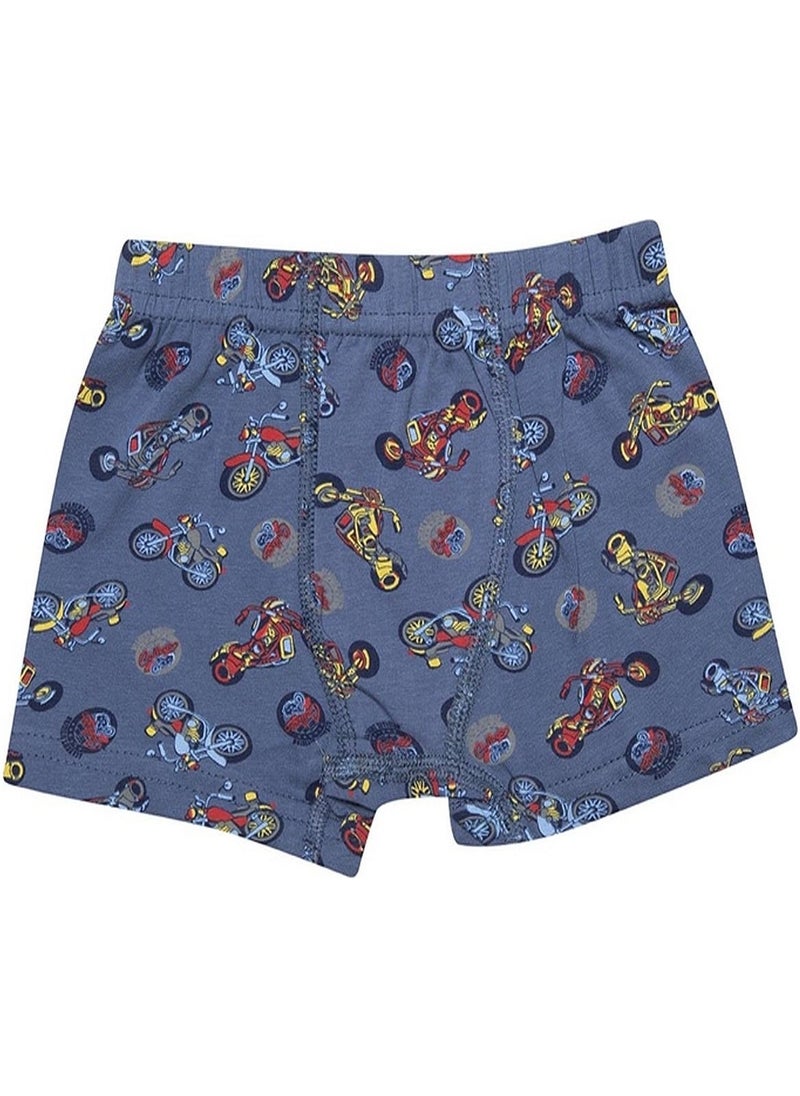 1013x12 Boys 12 Pcs Lycra Mixed Pattern Boxer-Colored