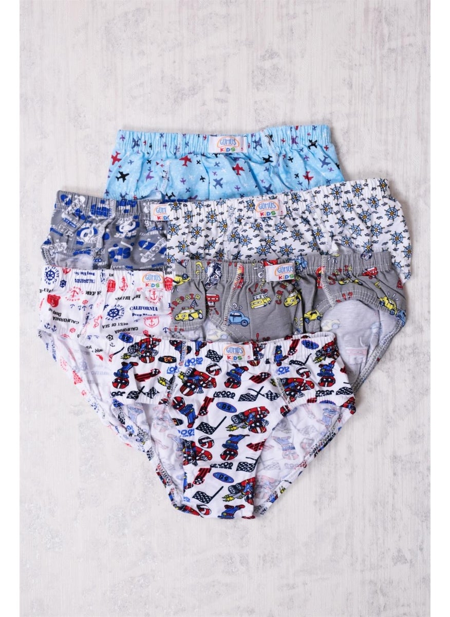 Silver 6-Pack Boy Mixed Patterned Slip Panties