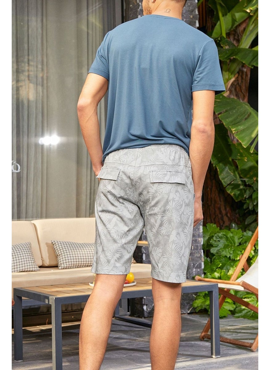 23929 Men's Short Sleeve Shorts Comfortable Home Wear - Green