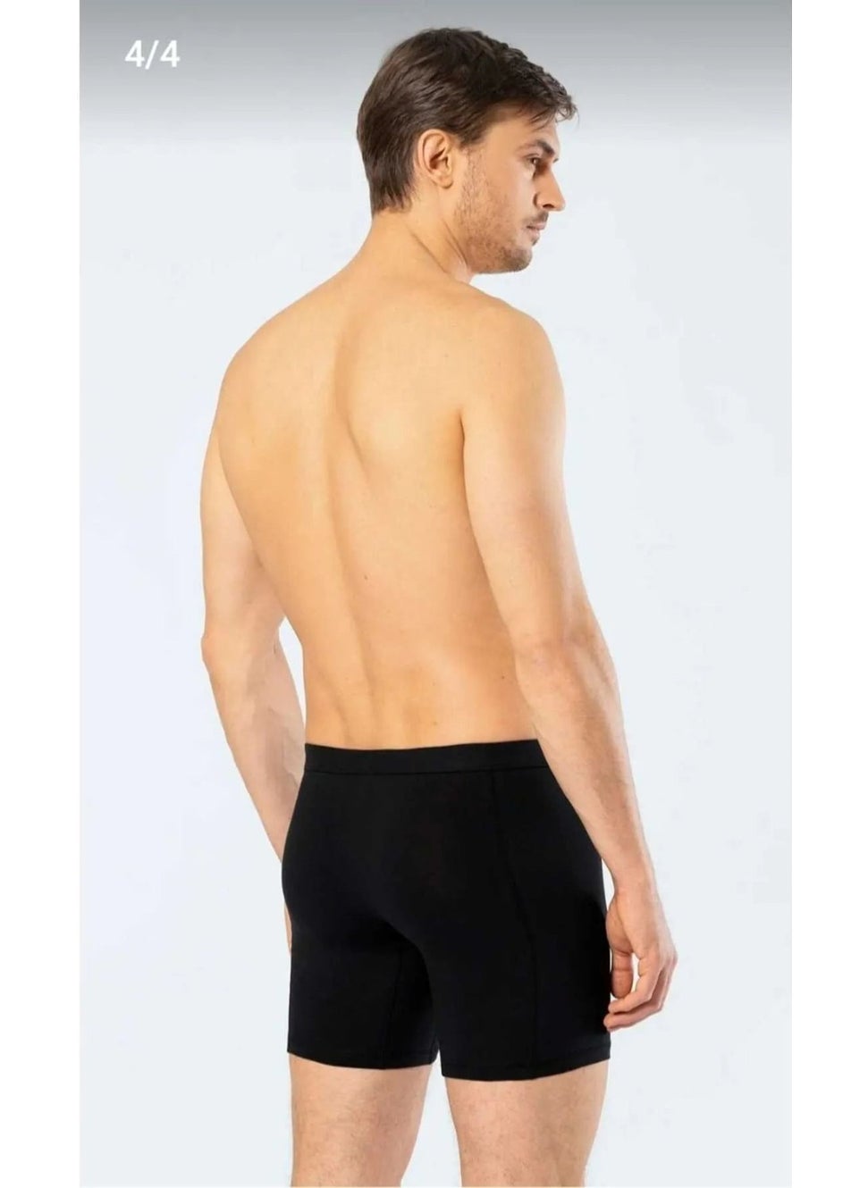 1336 Men's Waist Banded Lycra Long Leg Boxer-Black