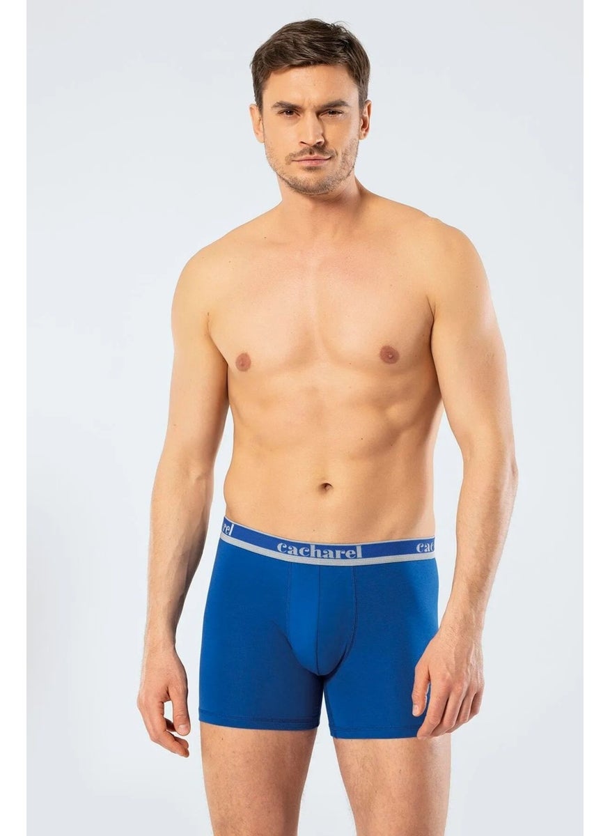 1338 Men's 3-Pack Lycra Long Leg Boxer-Navy & Indigo & Saxe