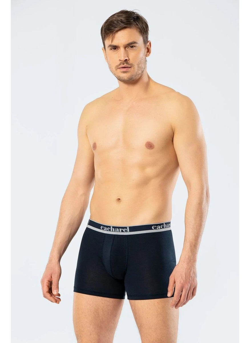 1338 Men's 3-Pack Lycra Long Leg Boxer-Navy & Indigo & Saxe