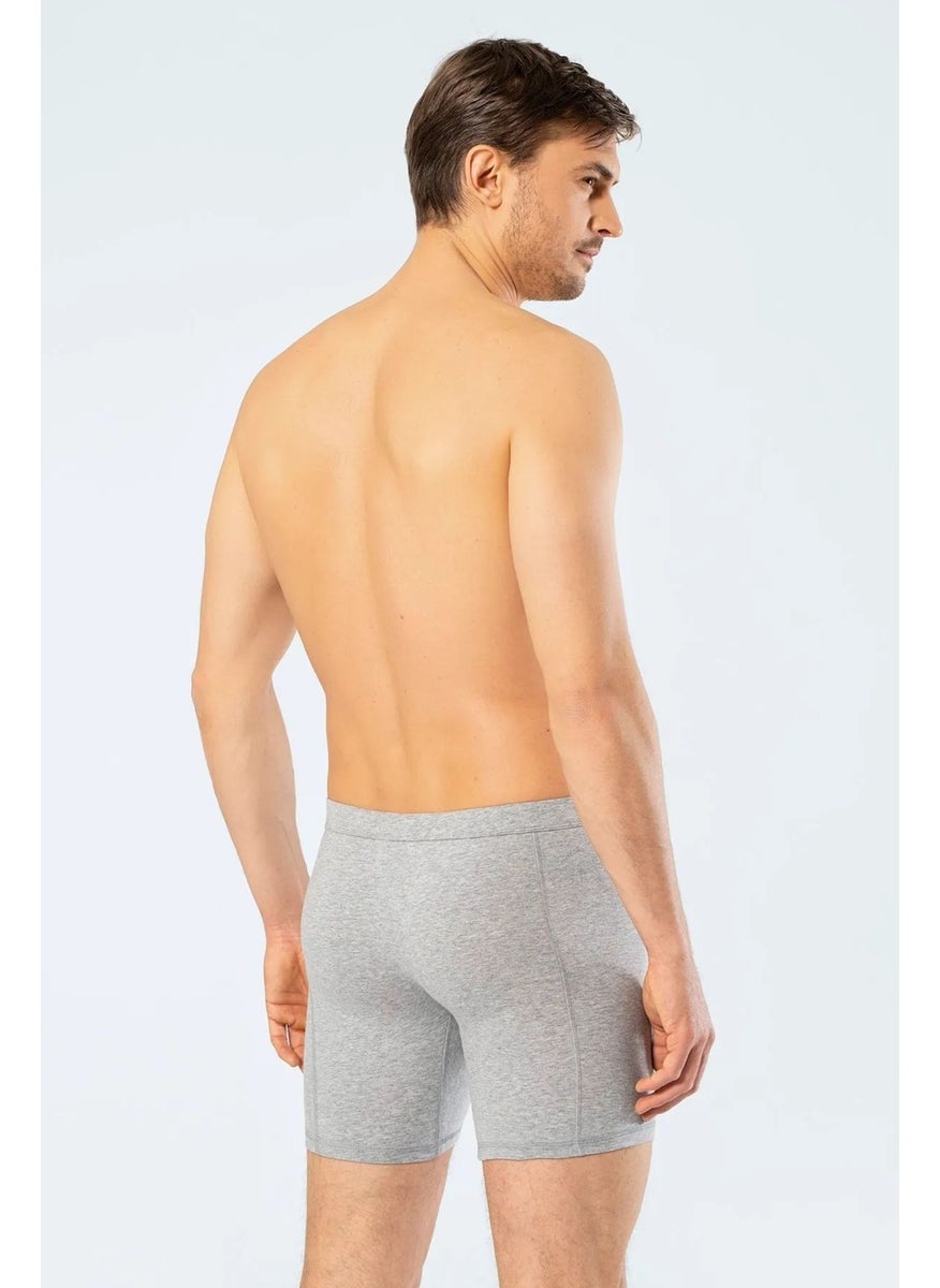 1336 Men's Waist Banded Lycra Long Leg Boxer-Gray